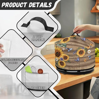 Slow Cooker Dust Cover Compatible with 6-8 qt Crock for Pot Sunflower Butterfly Pattern Small Kitchen Appliance Decor Dust Cover