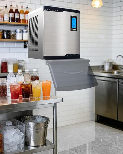 Commercial Ice Maker Machine Head Only, 450lbs/24H ETL Commercial Ice Maker with Self-Cleaning, DOE&CEC Energy-efficient,48 Hours Timer, Stainless Steel Ice Maker for Restaurant Bar Cafe Hotel