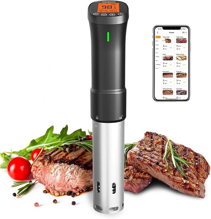 INKBIRD 2.4G Wifi Sous Vide Cooker ISV-200W, 1000W Sous Vide Machine, Remote Control Immersion Circulator with APP Recipes Timer Alarm Mobile Notification 3D Water Heating Ultra-Quiet