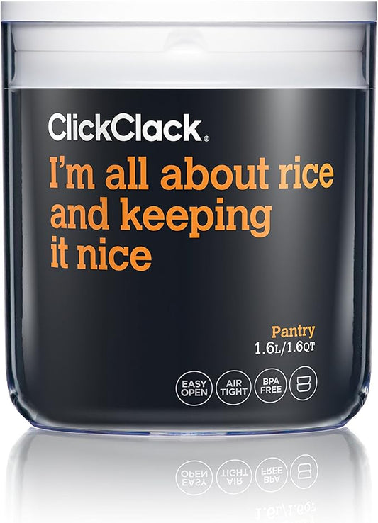 Click Clack Pantry Canister, 1.6-Quart, White Lid