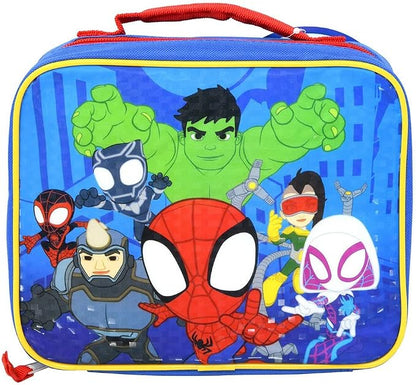 Spidey and His Amazing Friends Lunch Box Set - Bundle of Spiderman Lunch Bag, Water Bottle, Stickers, and More | Spiderverse School Supplies