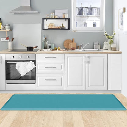 KitchenClouds Kitchen Mat Cushioned Anti Fatigue Kitchen Rug 17.3"x60" Waterproof Non Slip Kitchen Rugs and Mats Standing Desk Mat Comfort Floor Mats for Kitchen House Sink Office (Green)
