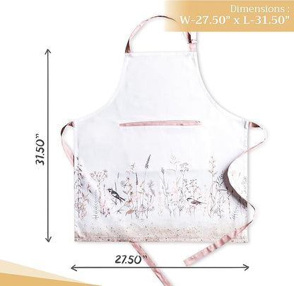 Maison d' Hermine 100% Cotton Apron for women with Pocket Kitchen Chef Apron for Men Cooking Spring Summer