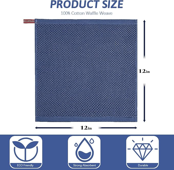 Nialnant 100% Cotton Dish Cloths for Washing Dishes,6 Pack Soft Absorbent Kitchen Towels and Dishcloths Sets,Quick Drying Dish Rags 12x12 Inches,Multi Color