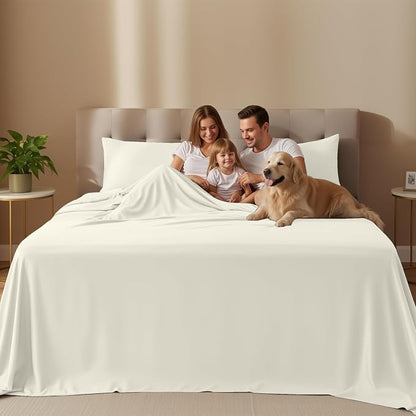 Utopia Bedding Twin Sheet Set – 3 Piece Bed Sheets for Twin Size Bed, Soft and Breathable Microfiber, Includes 1 Fitted Sheet, 1 Flat Sheet and 1 Pillowcase – Oeko Tex (Ivory)