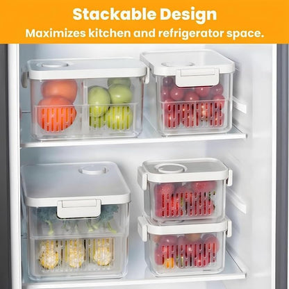 vacane Dishwasher Safe Berry Keeper, Produce Saver, Clear Fruit Containers, BPA-Free Lettuce Keeper, Strawberry Container Keep Food Fresh, 3.8 Cup