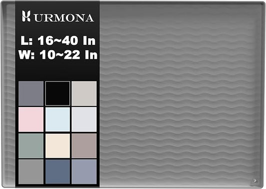 URMONA 40'' x 22'' Waterproof Silicone Under Sink Mat Cabinet and Counter Protector, Shelf Liner for Kitchen and Bathroom, Storage and Organizers, Litter Mat, Pet Cat Puppy Essentials（White Sand）