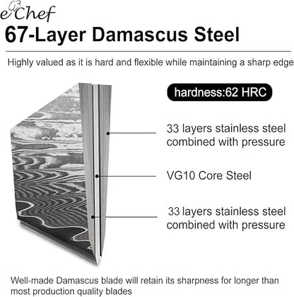 5-inch Peeler, Professional Kitchen Knife, Sharp Blade, 67-Layer Damascus VG-10 Steel Core, Comes with Gift Box (5-inch Multifunctional Knife)