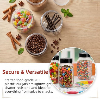 Dicunoy 16 Pack 17 OZ Plastic Spice Containers, Large Seasoning Jars with Shaker Lids, Reusable Empty Storage Bottle for Kitchen Storing Spice, Powders