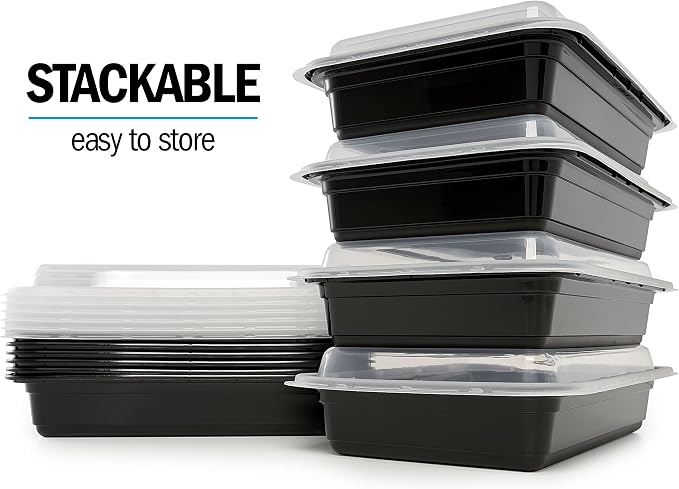 Igluu Meal Prep Containers Reusable (10 Pack) – Food Containers with Lids – Stackable, Microwave, Freezer & Dishwasher Safe – 28oz – 1 Compartment – BPA-Free
