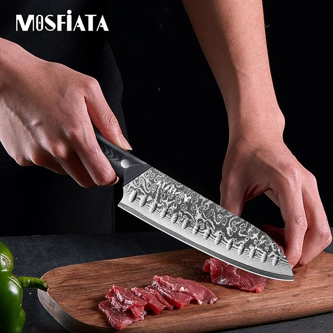 MOSFiATA 3PCS Knife,Kitchen Knives Set with VG10 Steel, Ultra-Sharp Professional Chef Knife Set and Full Tang G10 Handle, Gift Box