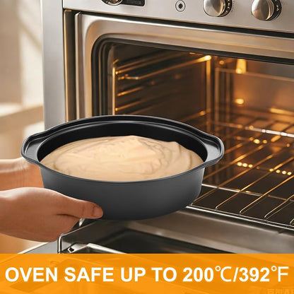 6 Inch Cake Pan - 3PCS Carbon Steel Round Cake Pans with 100 Pieces Parchment Paper, Non-stick & Easy Demolding, Non-toxic & Healthy