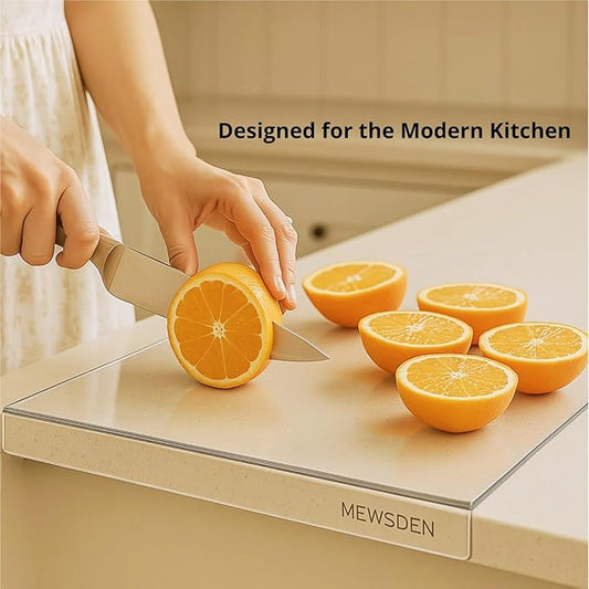 Acrylic Cutting Board with Counter Lip, Clear Cutting Boards for Countertop Protector, Cutting Board for Kitchen Counter, Non-Slip Dough Mat, Kitchen Decor Gadgets House Warming Gifts(24"x18")
