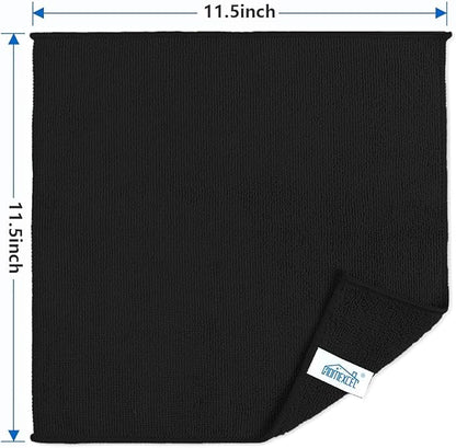 HOMEXCEL Black Microfiber Cleaning Cloth 600 Pack, Microfiber Towel for Cars, Lint Free, Scratch-Free, Highly Absorbent, and Cleaning Rags for House, Window and Glass, Cars, TV Screen 11.5 X11.5 inch