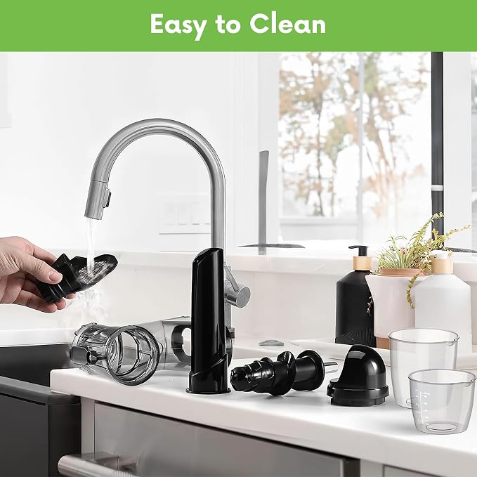 FOCOllK Masticating Juicer Attachment for KitchenAid Stand Mixer - Cold Press Dual Feed Chute Accessory, Slow Juicing Parts for Fruits & Vegetables