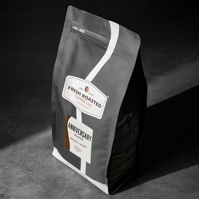 Fresh Roasted Coffee, Anniversary Blend Whole Bean Coffee, Medium Roast, Kosher, 5 lb (80 oz)