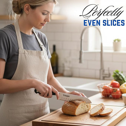 Trivon Kitchen Knife Set with Gift Box – 3-Piece Professional Chef Knife Set, Japanese High-Carbon Stainless Steel Ultra-Sharp Cooking Knives 8" Chef Knife + 7" Santoku + 5" Utility Knife