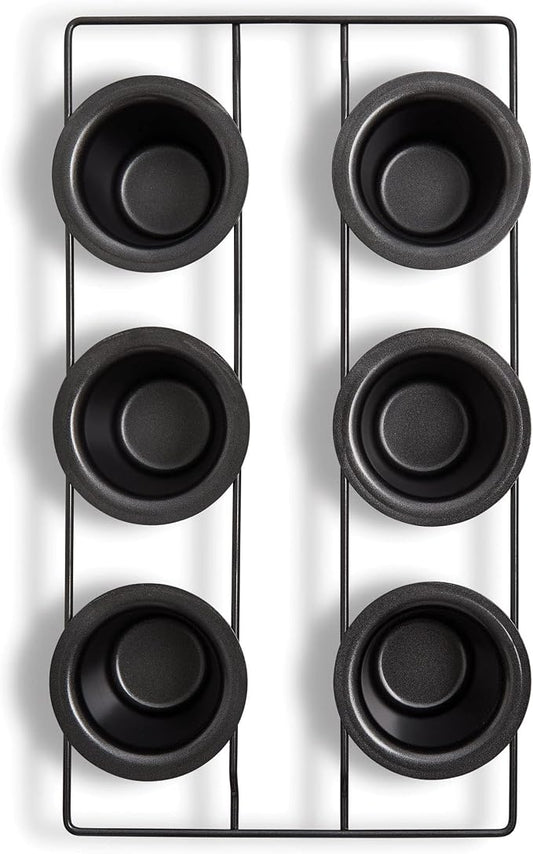 Mrs. Anderson's Baking 6-Cup Popover Pan, Carbon Steel with Non-Stick Coating, PFOA Free, 15.75 x 9 x 2.25-Inches