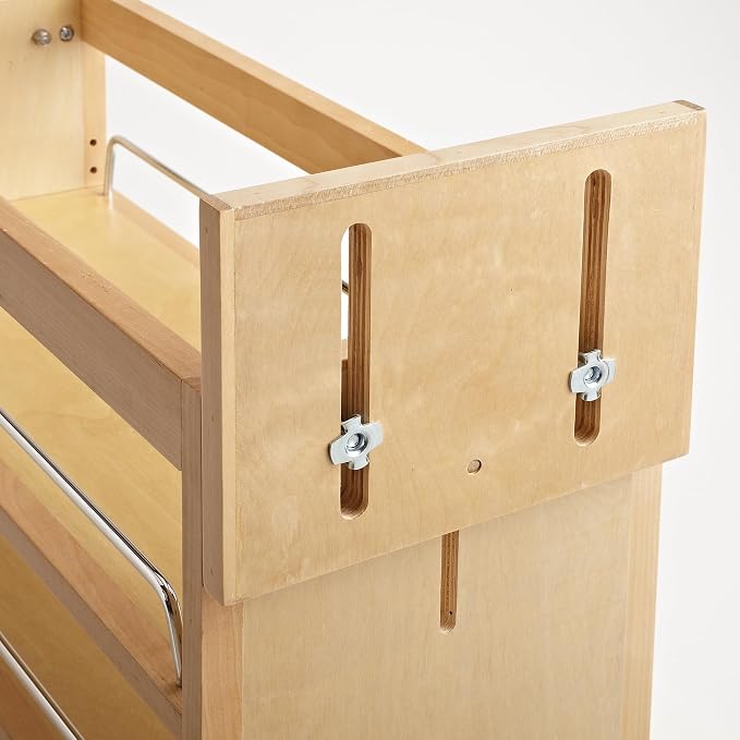 Rev-A-Shelf 8.75" Paper Towel Pullout Organizer, Wood Base Kitchen Cabinet Storage with Soft-Close Full Extension Slides, 448PTH-BCSC-8C