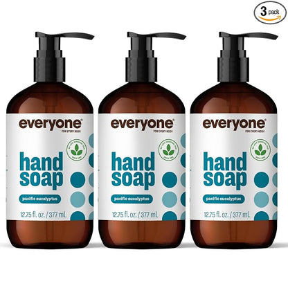 Everyone Liquid Hand Soap, 12.75 Ounce (Pack of 3), Pacific Eucalyptus, made with Essential Oils for Kitchen and Bathroom