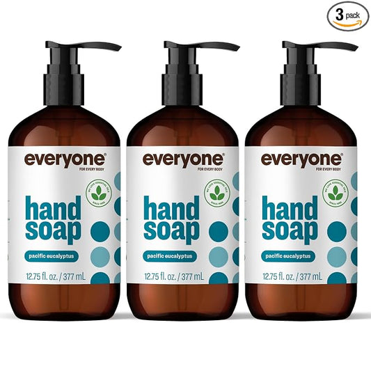 Everyone Liquid Hand Soap, 12.75 Ounce (Pack of 3), Pacific Eucalyptus, made with Essential Oils for Kitchen and Bathroom