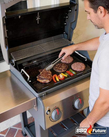6787 Full Size Griddle Insert with Handles for Weber Spirit 400 Series (2025 Models) and Weber Spirit 300(2016–2024), Flat Top Grill Replacement for E425 S425 E435 EP425 EP435 E310 E320, Carbon Steel