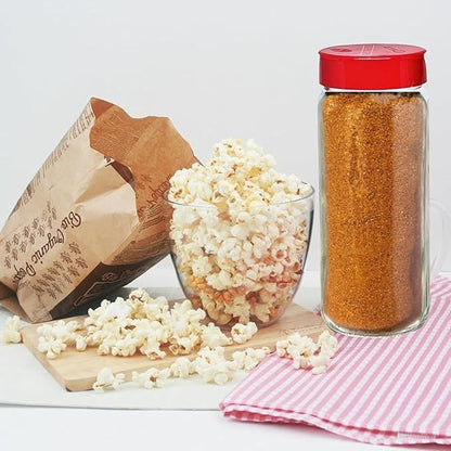 JARMING COLLECTIONS Premium Glass Spice Shakers - 16 oz Versatile Seasoning and Spice Dispenser with Sifting Lids for Popcorn, Cheese, Cinnamon, and Salt, Made in USA