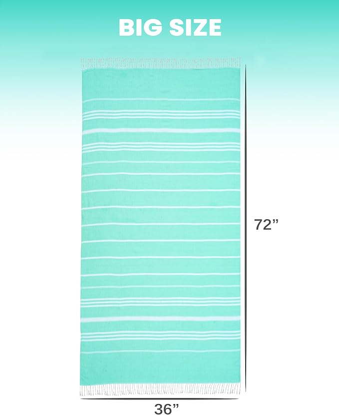 6 Packs Oversized Turkish Beach Vacation Essentials Bath Towel Set Bulk Extra Large Sand Free Quick Dry Swim Camping Pool Clearance Towels Travel Blanket Adult Stripe Proof Cloud Men Women Adult