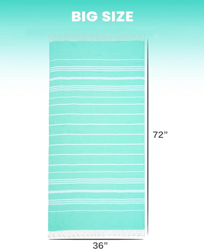 6 Packs Oversized Turkish Beach Vacation Essentials Bath Towel Set Bulk Extra Large Sand Free Quick Dry Swim Camping Pool Clearance Towels Travel Blanket Adult Stripe Proof Cloud Men Women Adult