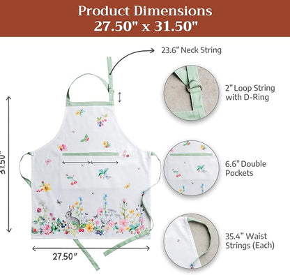 Maison d' Hermine 100% Cotton Apron for women with Pocket Kitchen Chef Apron for Men Cooking Spring Summer