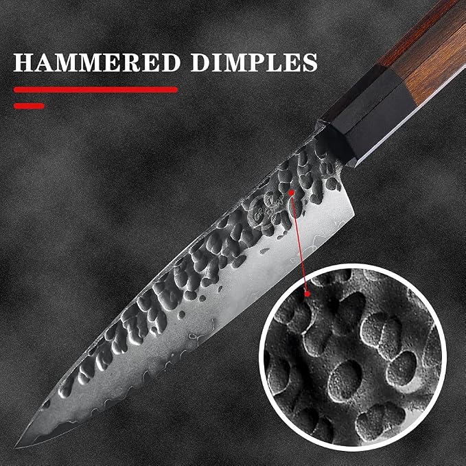 5.5 Inch Paring Knife Handmade Forged Pro Japanese Sharp AUS10 High Carbon 3-layer Vegetable Fruit Knife,Professional Kitchen Small Petty Knife (Rosewood Handle & Gift Box & Sheath)