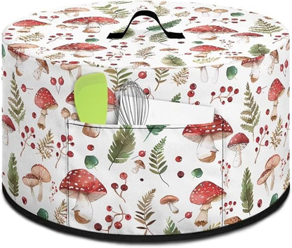Ferns Mushrooms Slow Cooker Dust Cover Compatible with 6-8 qt Crock for Pot Small Kitchen Appliance Decor with A Top Handle and Pocket