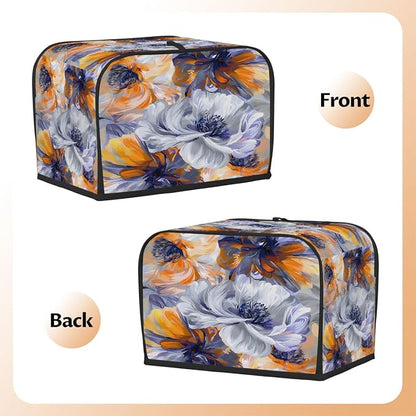 Floral Pattern Beautiful Toaster Cover 2 Slice Wide Slot Washable Kitchen Appliance Covers Fingerprint Bread Machine Dust Cover Small Toaster Oven Accessories Covers Bread Maker Bag Women Gift