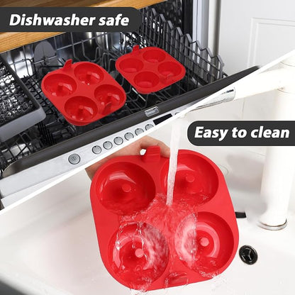 Webake Silicone Air Fryer Muffin Pan and Donut Pan, Make 2.8" Standard Size Cupcakes and Donuts, Nonstick BPA-Free, Set of 2