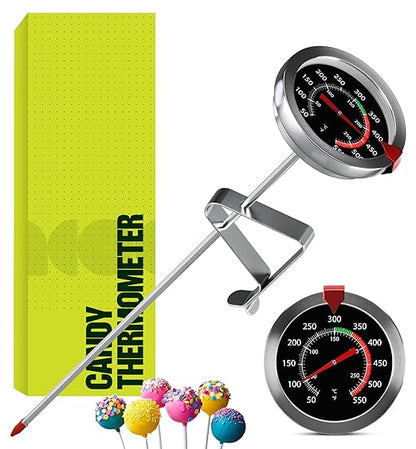 Craft911 Candy Thermometer with Pot Clip - Deep Fry Oil Thermometer for Frying and Candle Making (Black)