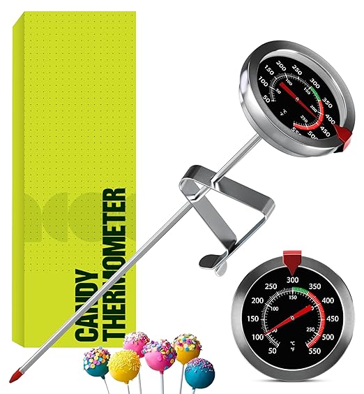 Craft911 Candy Thermometer with Pot Clip - Deep Fry Oil Thermometer for Frying and Candle Making (Black)
