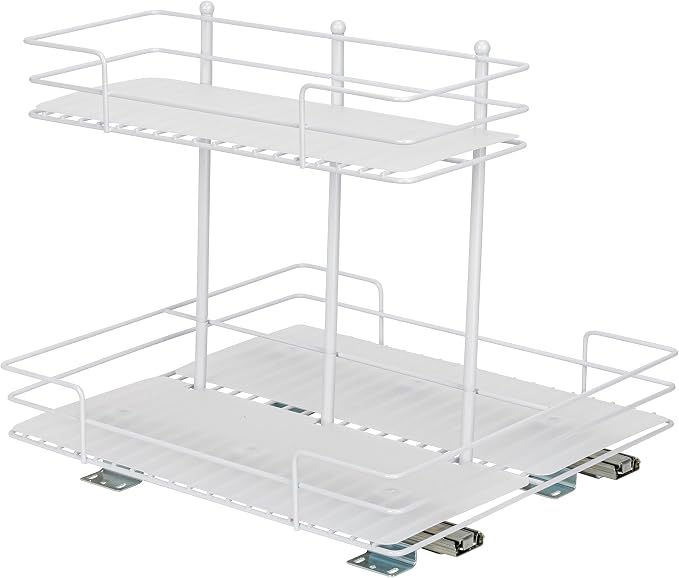 Household Essentials White Steel Double-Tier Pantry Organizer