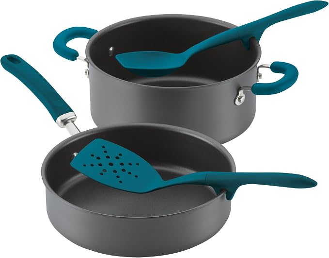 Rachael Ray Gadgets Lazy Tools Nonstick Kitchen/Cooking Utensil Set, 6 Piece, Teal