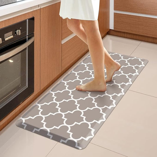 WISELIFE Kitchen Runner Rugs Anti-Fatigue mats,17.3"x 39",Non Slip Waterproof Ergonomic Comfort Mat for Kitchen, Floor Home, Office, Sink, Laundry,Khaki