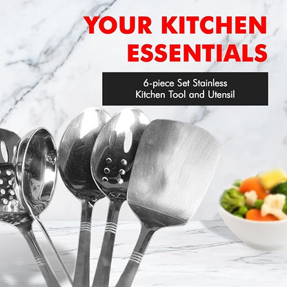Chef Craft Select Kitchen Tool and Utensil Set, 6 Piece Set, Stainless Steel