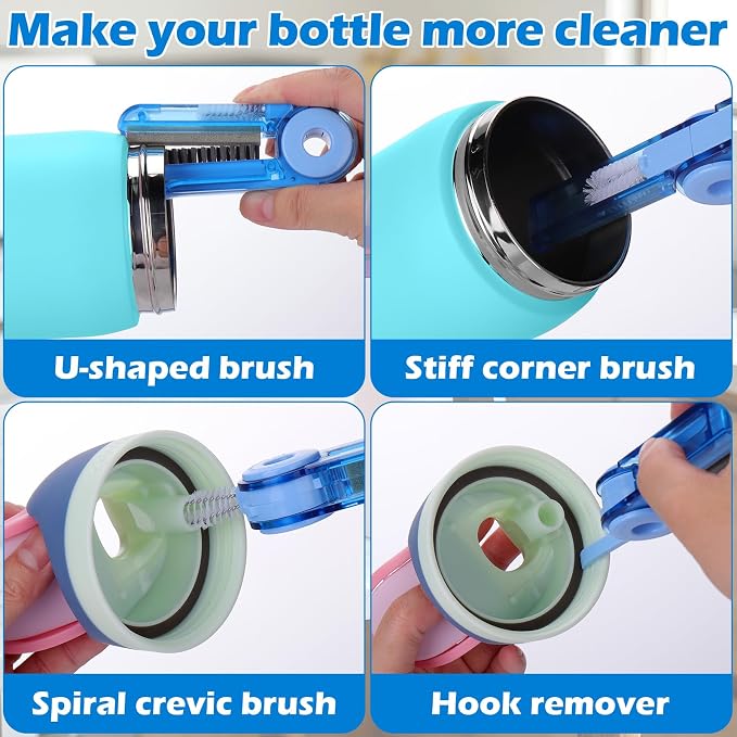 Palksky Water Bottle Cleaning Brush Kit, Brush and Straw Cleaner for Owala, 5 PCS