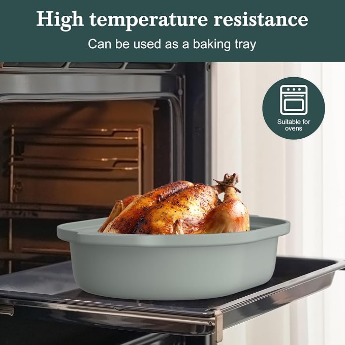 4 Quart Claypot Slow Cooker, 8-in-1 Multi Cooker with Flexible Programming, Removable Crock, Nonstick, Oven Safe Pot to 450°F, Olive