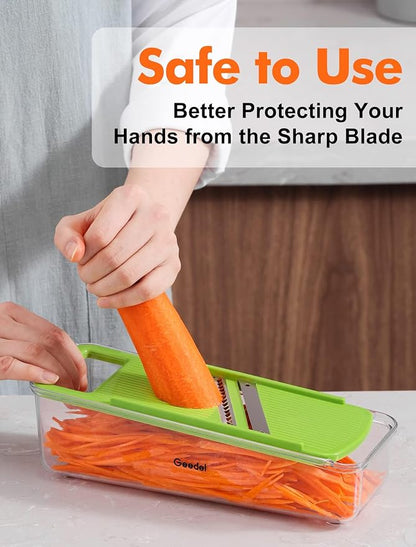 Geedel Professional Mandoline Slicer for Kitchen, Multi Purpose Vegetable Slicer Cutter, Vegetable Cutter Onion Cutter for Veggie Fruit Cheese
