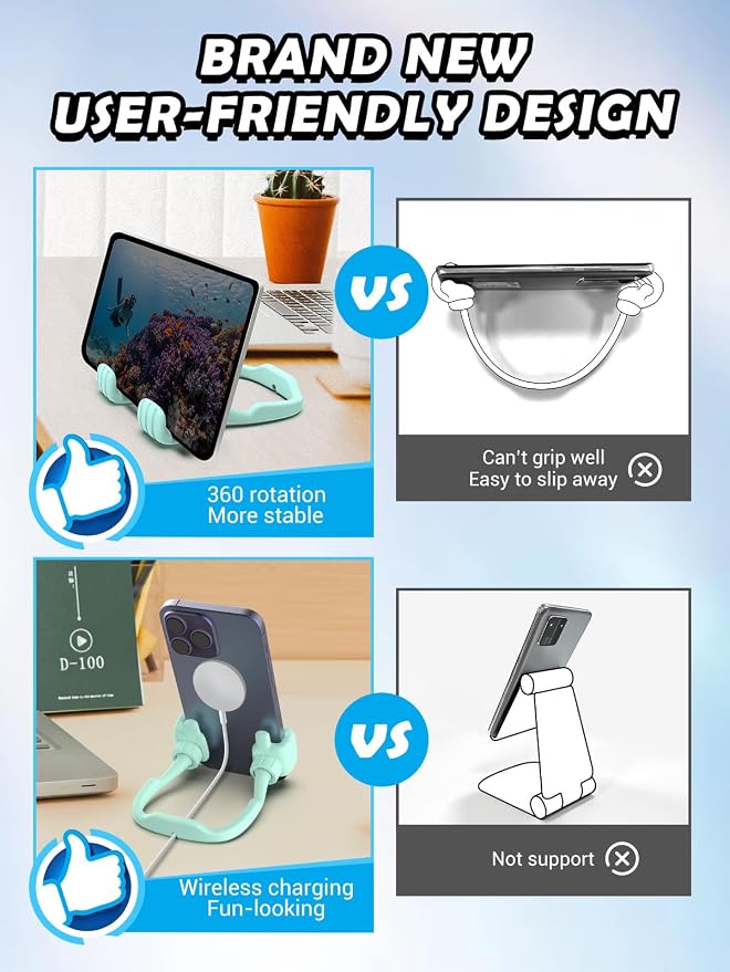 Gifts for Fathers Day Boys Girls Teens Kids: Thumbs Up Lazy Phone Stand Holder for Desk Funny Gadgets Teenage Tween Man Woman Dad Mother Mom Husband Wife Adults Stocking Stuffers Who Have Everything