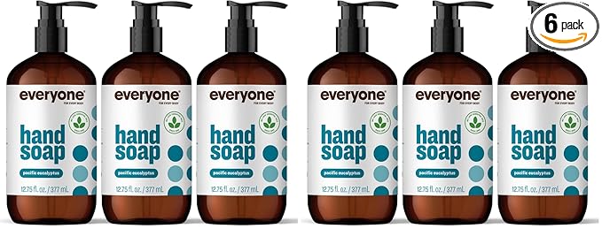 Everyone Liquid Hand Soap,12.75 Ounce,Pacific Eucalyptus,made with Essential Oils for kitchen and bathroom,(Pack of 6)