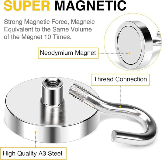 DIYMAG Magnetic Hooks, 120lbs+ Magnet Hook 2026 Cruise Cabin Ship Essentials Heavy Duty Strong Magnets Refrigerator Fridge Hanging for Classroom Beach Vacation Kitchen Grills Home 20 Pack (Silver)