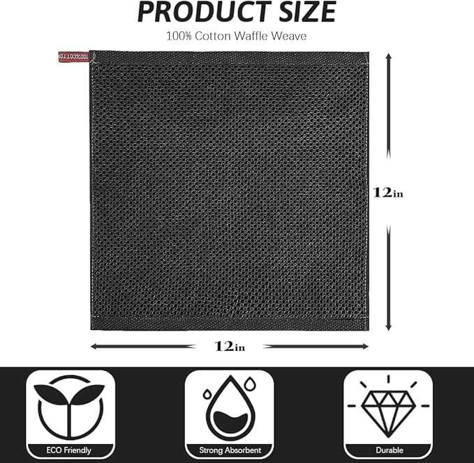 Nialnant 12 Pack Dish Cloths,100% Cotton Dish Towels for Washing Dishes,Soft and Absorbent Kitchen Cleaning Rags - 12x12 Inch
