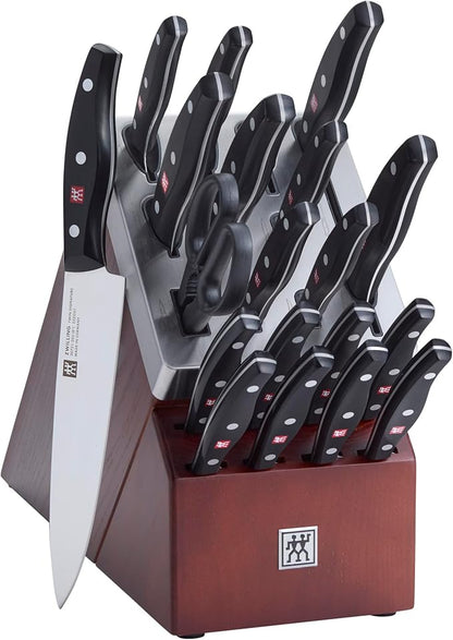 ZWILLING Twin Signature 20-Piece Razor-Sharp German Knife Block Set, Made in Company-Owned German Factory with Special Formula Steel perfected for almost 300 Years, Dishwasher Safe