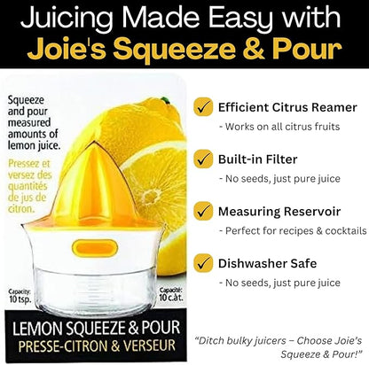 Joie Kitchen Gadgets Joie Squeeze and Pour Juicer Reamer, 10tsp, Yellow