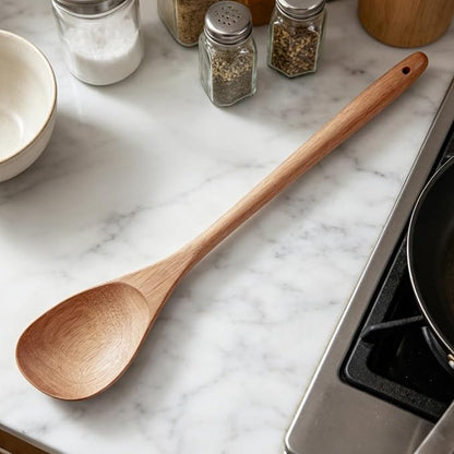 Large Wooden Spoon for Cooking,17 inch Big Acacia Wood Spoon for Deep Pot,Giant Wooden Spoon with Long Handle,Versatile Wood Spoons for Stirring,Cooking Mix Flipping,Servin